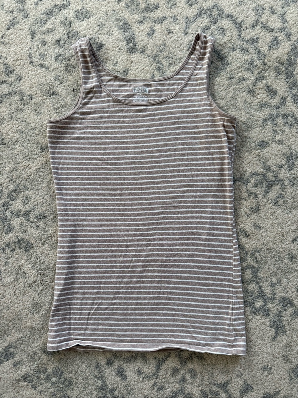 Duluth Trading Co No-Yank Tank Top Women’s Small Taupe White Striped